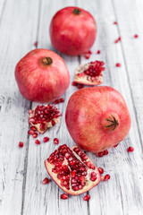 Portion of Pomegranate seeds (selective focus)