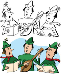 Caroling Christmas elves