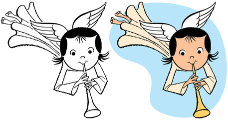 Trumpeting Christmas angel