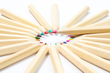 Colorful wooden color pencil