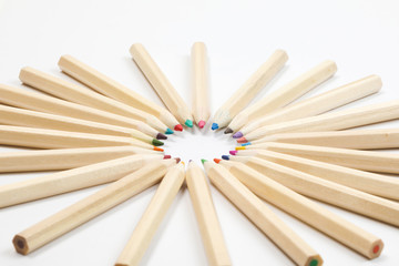 Colorful wooden color pencil