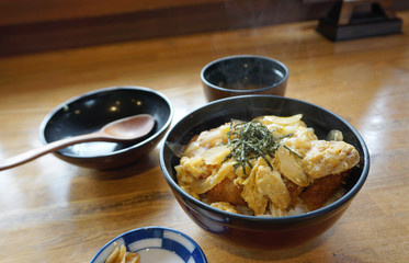 Japanese style deep fried pork with rice