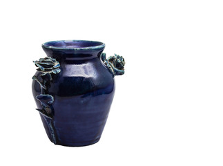 Old vase on white background.