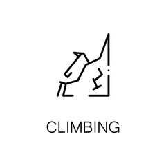 Climbing flat icon or logo for web design.