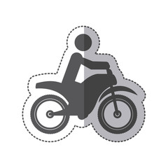 Fototapeta na wymiar Pictogram and motorcycle icon. Sport hobby people person and human theme. Isolated design. Vector illustration