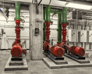 Chilled water pumps and VFD drives, toned image