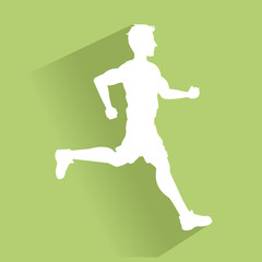 Fototapeta na wymiar Man running icon. Healthy lifestyle fitness sport and bodycare theme. Vector illustration