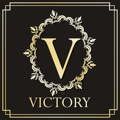 Victory and ornament icon. Exclusive rich glamour and member and decoration theme. Vector illustration