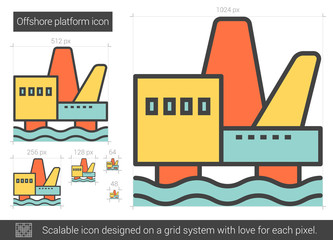 Offshore platform line icon.