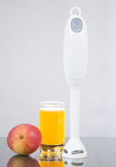 Immersion blender on white background