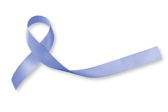 Esophageal/ Stomach cancer awareness Periwinkle ribbon isolated on white background (clipping path): Symbolic logo concept for raising public help campaign support people life living with illness