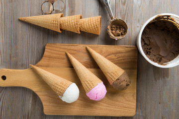 Fototapeta na wymiar ice cream preparation