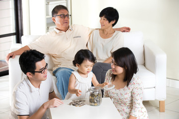 asian family finance concept photo
