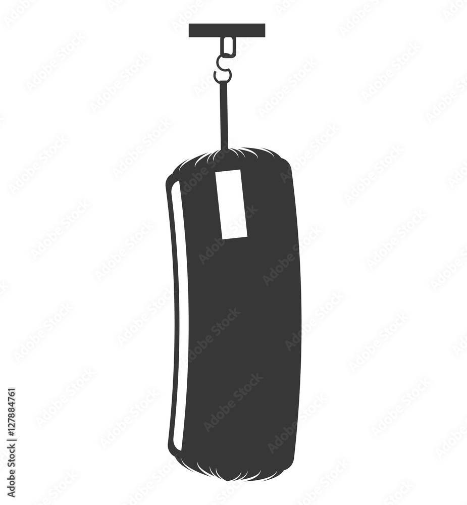 Poster punching bag isolated icon vector illustration design