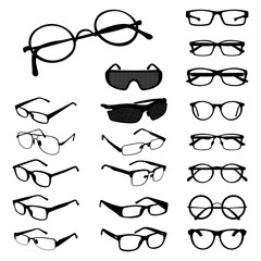 Glasses Eyeglasses Spectacles Silhouette Shape Variations Set