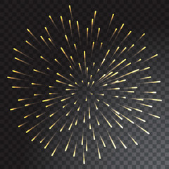 Green and blue coloured firework isolated on transparent background. Vector illustration