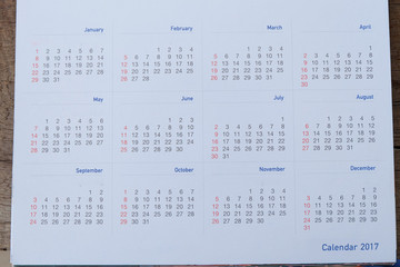 Blurred calendar page