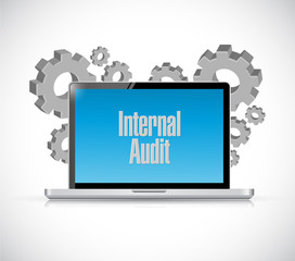 Internal Audit computer sign concept illustration