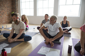Diversity People Exercise Class Relax Concept