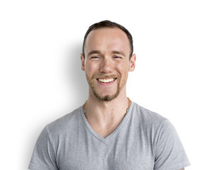 Man Smiling Happiness Carefree Emotional Expression Concept