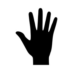 Fototapeta na wymiar Hand or palm with fingers flat icon for apps and websites