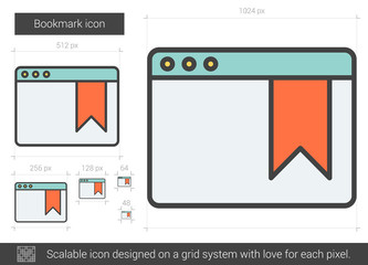 Bookmark line icon.