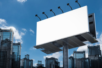 blank billboard with buildings