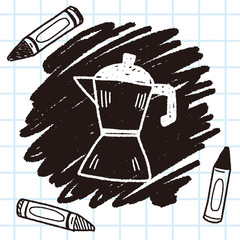 Fototapeta premium tea pot doodle drawing