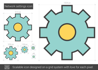 Network settings line icon.