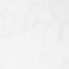 Crumpled white paper texture or paper background for design with copy space for text or image.