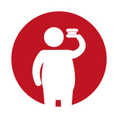 man silhouette fat fast food icon vector illustration eps 10