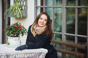 portrait of beautiful girl on the street