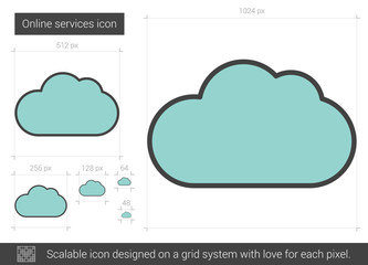 Online services line icon.