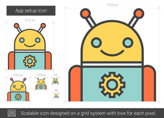 App setup line icon.
