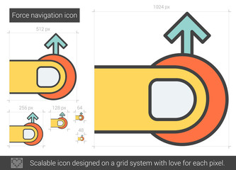 Force navigation line icon.