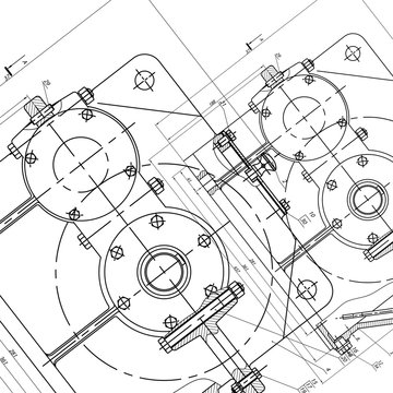 Mechanical Engineering drawing. Engineering Drawing Background. Vector.
