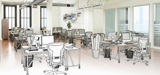 Office Floor Conception (panoramic)