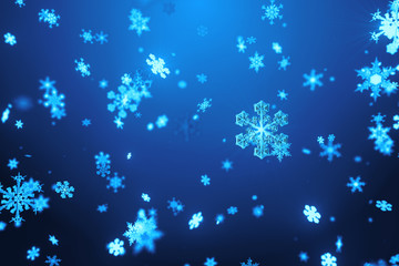Fototapeta na wymiar 3d rendering abstract background with snowflakes. Christmas or xmas background illustation. Winter holiday theme. High detailed snowflake.