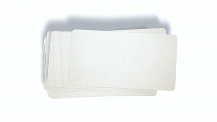 stack of empty business cards isolated on white