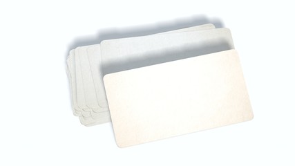 stack of empty business cards isolated on white
