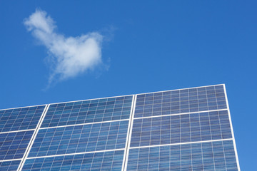 Solar panels with a blue sky