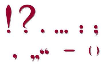 Red punctuation marks. Vector illustration