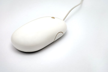 White computer mouse on white background, Object tool in office