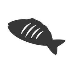 silhouette food fish graphic icon vector illustration eps 10