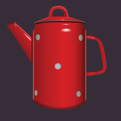 Red kettle polka dot