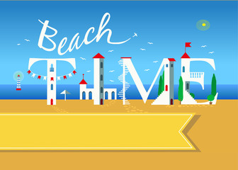 Beach time. Travel card