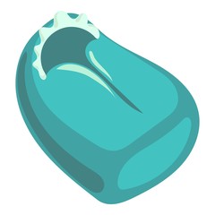 Blue baby cradle bed icon. Cartoon illustration of blue baby cradle bed vector icon for web