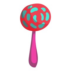 Baby rattle icon. Cartoon illustration of baby rattle vector icon for web