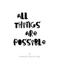 Vector hand drawn lettering poster