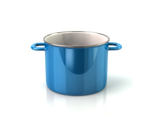 Blue saucepan icon 3d rendering